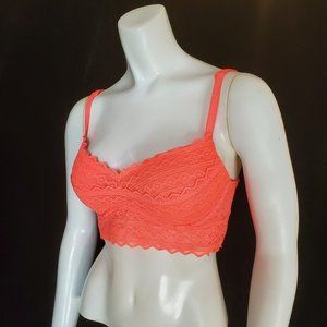 Pink Victoria's Secret Orange Lace Bralette (M)